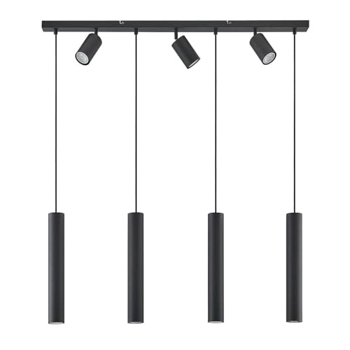 Lindby Pendelleuchte 'Sanad' (Modern) in Schwarz aus Metall u.a. für Wohnzimmer & Esszimmer (7 flammig, GU10) - Deckenlampe, Esstischlampe, Hängelampe, Hängeleuchte, Wohnzimmerlampe von Lindby