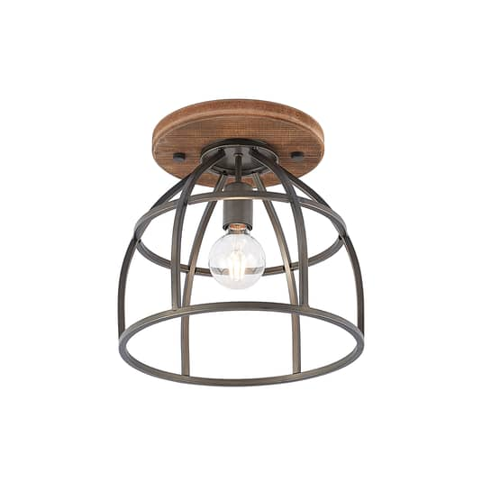 Lindby Rutger Deckenlampe Deckenleuchte Deckenlicht E27 Rund Mit Käfigschirm B-Ware von Lindby