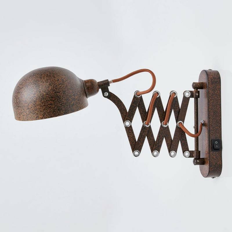 Lindby Scherenarm Wandleuchte Curtis Wandleuchte Lampe Leselampe E27 Rostfarben B-Ware von Lindby