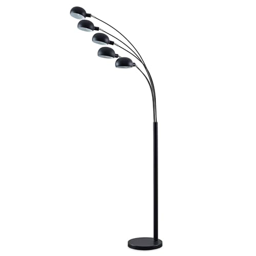 Lindby Stehlampe (Bogenleuchte) 'Jewa' (Modern) in Schwarz aus Metall u.a. für Wohnzimmer & Esszimmer (5 flammig, E14) - Stehleuchte, Standleuchte, Floor Lamp, Wohnzimmerlampe, Wohnzimmerlampe von Lindby