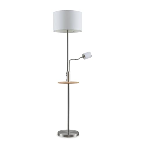 Lindby Stehlampe 'Aovan'mit USB Anschluss (Modern) in Alu aus Metall u.a. für Wohnzimmer & Esszimmer (2 flammig, E27) - Textil Stehleuchte, Floor Lamp, Standleuchte, Wohnzimmerlampe, Wohnzimmerlampe von Lindby