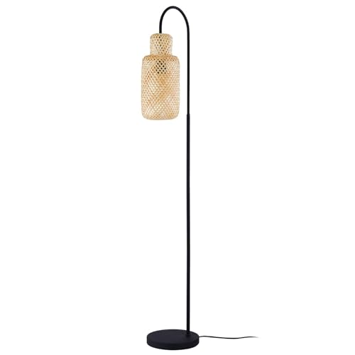 Lindby Stehlampe Bambus, Stehleuchte Bamboo Lampenschirm Leselampe Wohnzimmer Wohnzimmerlampe Standlampe 1x E27 max. 15W ohne Leuchtmittel von Lindby