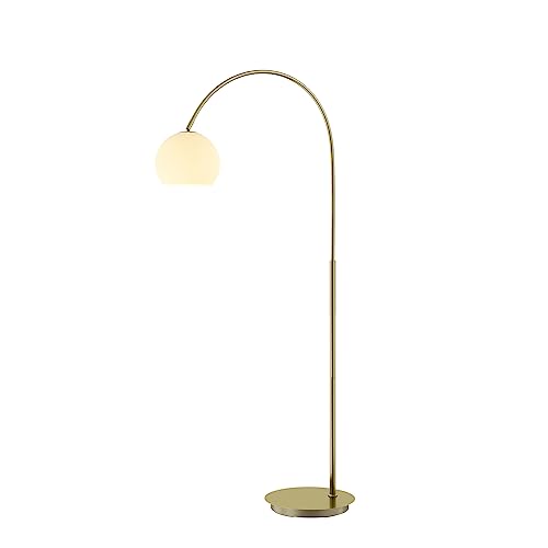 Lindby Stehlampe 'Cynthia' in Weiß aus Glas u.a. für Wohnzimmer & Esszimmer (1 flammig, E27) - Bogenlampe, Stehleuchte, Floor Lamp, Standleuchte, Wohnzimmerlampe, Wohnzimmerlampe von Lindby