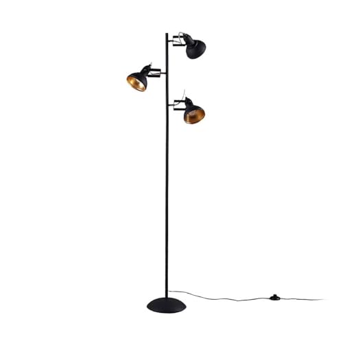 Lindby Stehlampe 'Lilly' (Vintage, Industriell) in Schwarz aus Metall u.a. für Wohnzimmer & Esszimmer (3 flammig, E14) - Stehleuchte, Standleuchte, Floor Lamp, Wohnzimmerlampe, Wohnzimmerlampe von Lindby