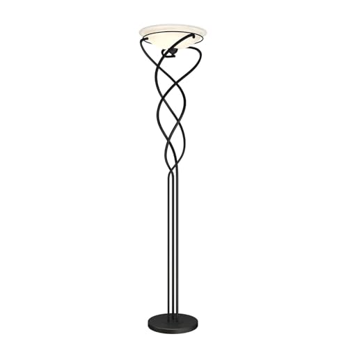 Lindby Stehlampe 'Lilou' (Retro, Vintage, Antik) in Braun aus Metall u.a. für Wohnzimmer & Esszimmer (1 flammig, E27) - Deckenfluter, Stehleuchte, Floor Lamp, Standleuchte, Wohnzimmerlampe von Lindby