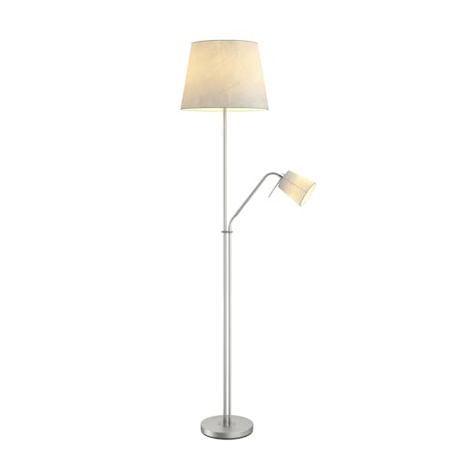 Lindby Stehlampe 'Nantwin' (Modern) in Alu aus Textil u.a. für Wohnzimmer & Esszimmer (1 flammig, E27) - Stehleuchte, Floor Lamp, Standleuchte, Wohnzimmerlampe, Wohnzimmerlampe von Lindby