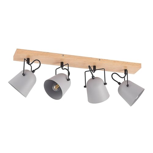 Lindby Strahler Adalin (Modern) aus Holz (4 flammig, E14) - Deckenlampe Deckenleuchte Lampe Spot Wohnzimmerleuchte von Lindby