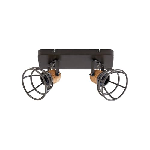 Lindby Strahler Arinthea (Landhaus, Vintage Rustikal) in Schwarz aus Metall (2 flammig E14) - Deckenlampe Deckenleuchte Lampe Spot Wohnzimmerleuchte von Lindby