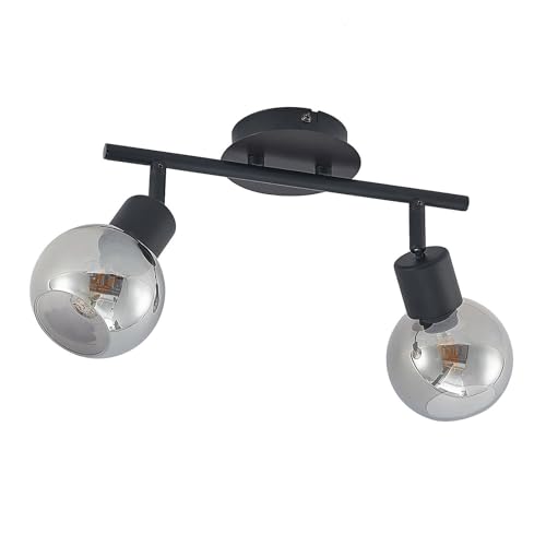 Lindby Strahler Eridia (Modern) in Schwarz aus Metall (2 flammig, E14) - Deckenlampe Deckenleuchte Lampe Spot Wohnzimmerleuchte von Lindby