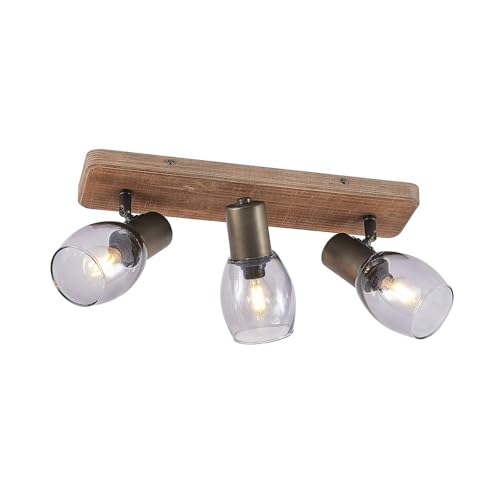Lindby Strahler Ineska (Skandinavisch) aus Holz (3 flammig, E14) - Deckenlampe Deckenleuchte Lampe Spot Wohnzimmerleuchte von Lindby