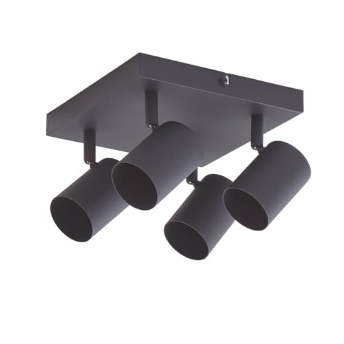 Lindby Strahler Jorell (Modern) in Schwarz aus Metall (4 flammig, GU10) - Deckenlampe Deckenleuchte Lampe Spot Arbeitszimmerleuchte von Lindby