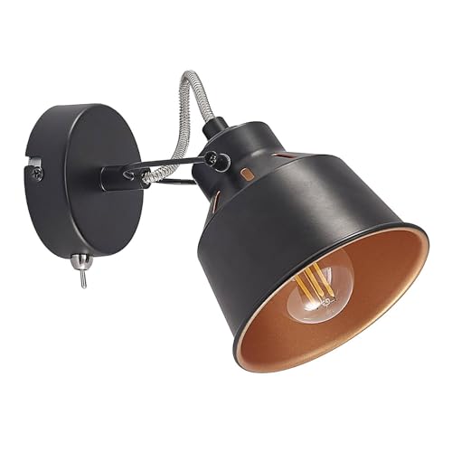 Lindby Strahler 'Mirlinda' (Vintage, Industriell) in Schwarz aus Metall u.a. für Wohnzimmer & Esszimmer (1 flammig, E14) - Deckenlampe, Deckenleuchte, Lampe, Spot, Wohnzimmerlampe von Lindby