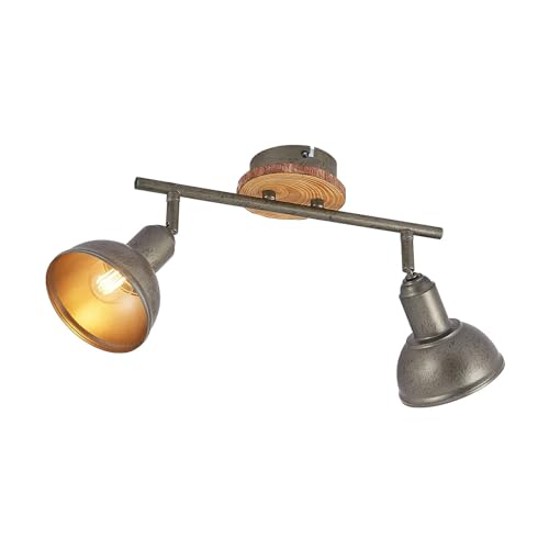 Lindby Strahler 'Nesrin' (Landhaus, Vintage, Rustikal) in Alu aus Metall u.a. für Wohnzimmer & Esszimmer (2 flammig, E14) - Deckenlampe, Deckenleuchte, Lampe, Spot, Wohnzimmerlampe von Lindby