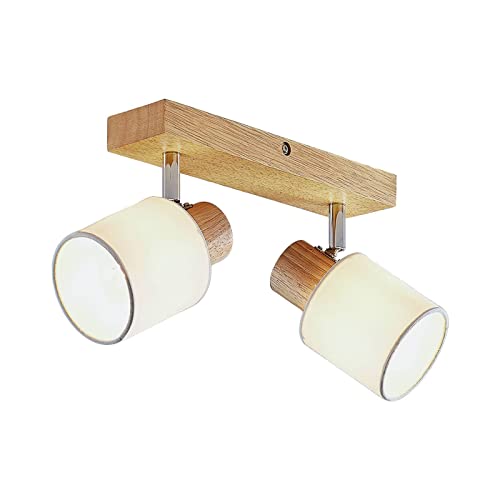 Lindby Strahler 'Wanessa' (Modern) aus Holz u.a. für Wohnzimmer & Esszimmer (2 flammig, E14) - Deckenlampe, Deckenleuchte, Lampe, Spot, Wohnzimmerlampe von Lindby