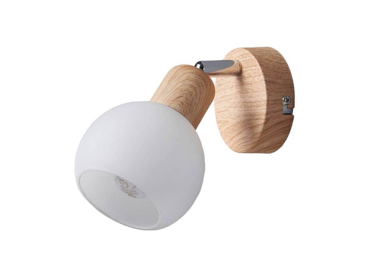 Lindby - Svenka Wandleuchte White/Light Wood/Satin Nickel Lindby von Lindby