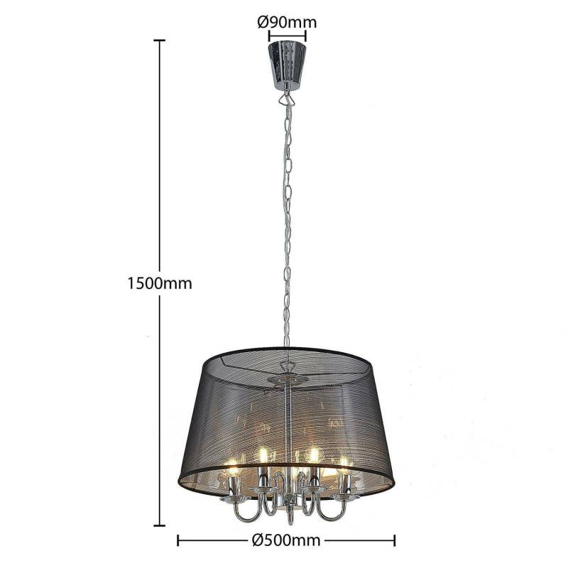 Lindby Talisha Organza Pendellampe Schwarz Pendelleuchte Hängelampe Lampe von Lindby
