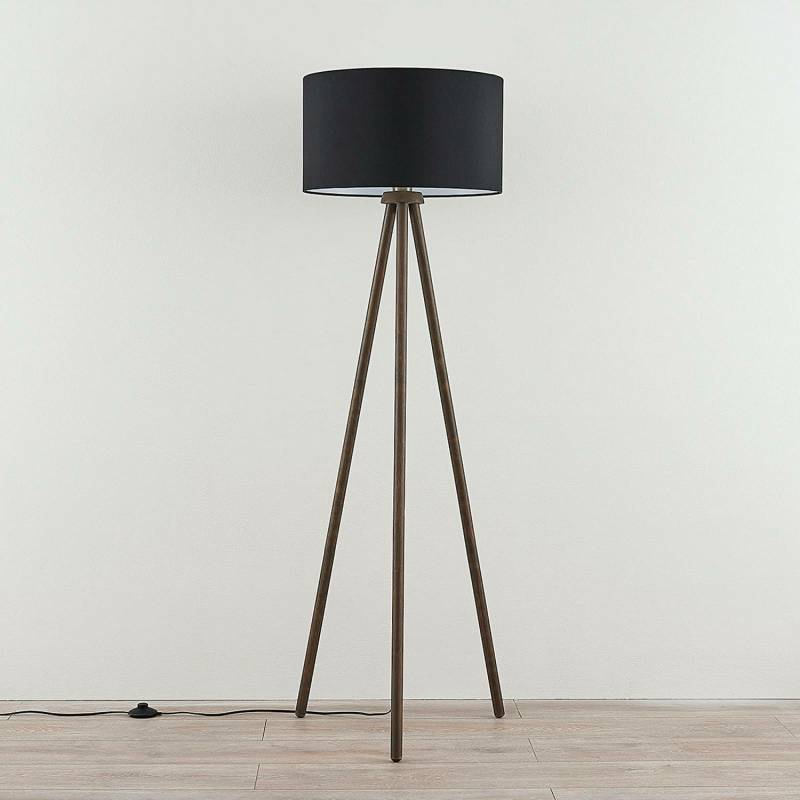Lindby Textil Stehleuchte Majken Stehlampe Standleuchte Dunkelgraum Schwarz795 B-Ware von Lindby
