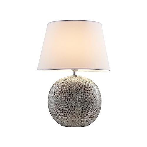 Lindby Tischlampe, Tischleuchte Stoffschirm weiß, Nachttischlampe, Stoffschirmlampe, 1x E27 max. 60W, ohne Leuchtmittel, Schlafzimmerlampe Lindby Tischlampe, Tischleuchte Stoffschirm weiß, Nachttischlampe, Stoffschirmlampe, 1x E27 max. 60W, ohne Leuchtmittel, Schlafzimmerlampe von Lindby