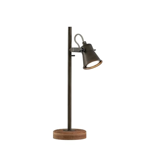 Lindby Tischlampe 'Grandesa' (Retro, Vintage, Antik) aus Holz u.a. für Wohnzimmer & Esszimmer (1 flammig, GU10) - Tischleuchte, Schreibtischlampe, Nachttischlampe, Wohnzimmerlampe von Lindby