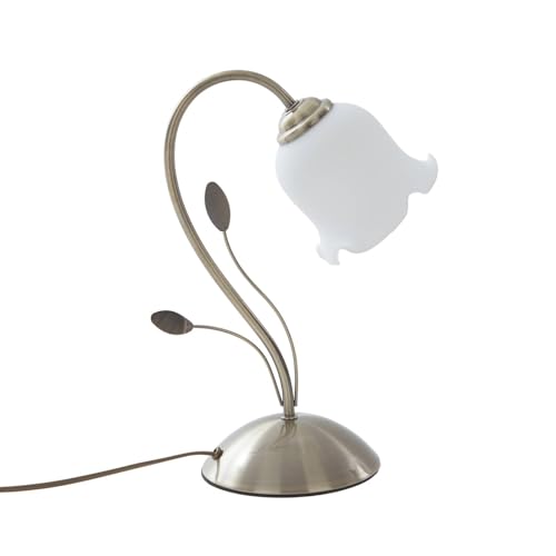 Lindby Tischlampe 'Matea' (Florentiner) in Weiß aus Glas u.a. für Wohnzimmer & Esszimmer (1 flammig, E27) - Florentiner Tischleuchte, Schreibtischlampe, Nachttischlampe, Wohnzimmerlampe von Lindby