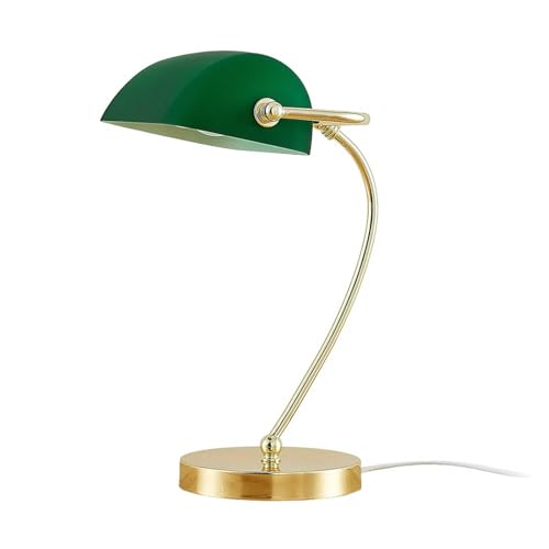 Lindby Tischlampe 'Selea' (Retro, Vintage, Antik) in Grün aus Glas u.a. für Wohnzimmer & Esszimmer (1 flammig, E27) - Tischleuchte, Schreibtischlampe, Nachttischlampe, Wohnzimmerlampe von Lindby