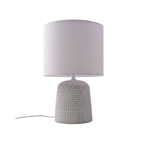 Lindby Tischlampe Thalassia (Landhaus, Vintage Rustikal) in Weiß aus Keramik (1 flammig E27) - Tischleuchte Schreibtischlampe Nachttischlampe Wohnzimmerleuchte von Lindby