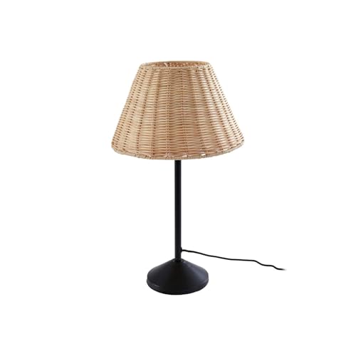 Lindby Tischlampe Zyralia (Landhaus, Vintage Rustikal) in Schwarz aus Holz (1 flammig E27) - Tischleuchte Schreibtischlampe Nachttischlampe Wohnzimmerleuchte von Lindby