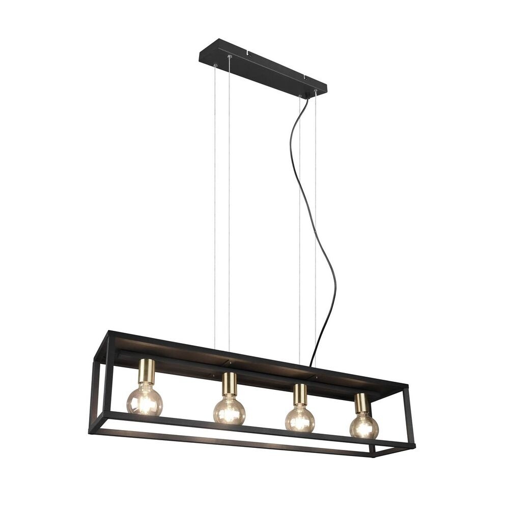 Lindby - Ubanio 4 Pendelleuchte Black/Brass Lindby von Lindby