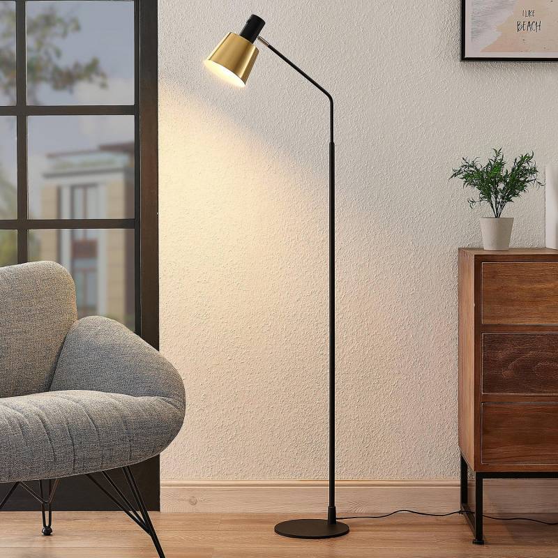Lindby Vlada Stehlampe Stehleuchte Lampe Leuchte Messing Schwarz Siehe Text/Foto B-Ware von Lindby