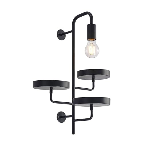 Lindby Wandleuchte, Wandlampe Innen 'Hanjo' (Modern) in Schwarz aus Metall u.a. für Wohnzimmer & Esszimmer (1 flammig, E27) - Wandstrahler, Wandbeleuchtung Schlafzimmer /, Wohnzimmerlampe von Lindby