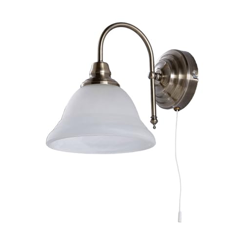 Lindby Wandleuchte, Wandlampe Innen 'Hanna' (Retro, Vintage, Antik) in Weiß aus Glas u.a. für Wohnzimmer & Esszimmer (1 flammig, E14) - Wandstrahler, Wandbeleuchtung Schlafzimmer /, Wohnzimmerlampe von Lindby