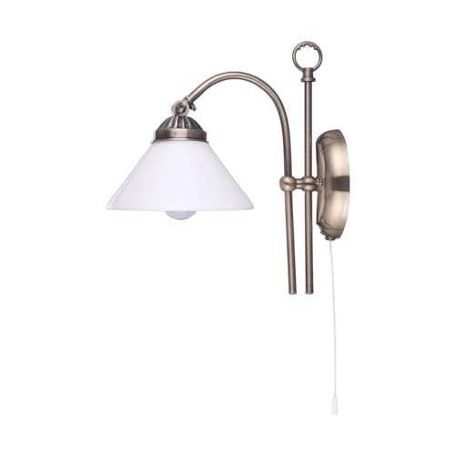 Lindby Wandleuchte, Wandlampe Innen 'Otis' (Retro, Vintage, Antik) aus Glas u.a. für Flur & Treppenhaus (1 flammig, E14) - Wandstrahler, Wandbeleuchtung Schlafzimmer/Wohnzimmer, Flurleuchte von Lindby