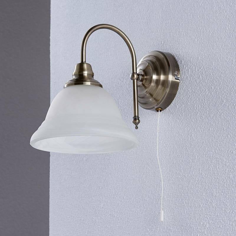 Lindby Wandleuchte Hanna Wandleuchte Lampe Leuchte E14 Glas Metall Weiß Messing B-Ware von Lindby