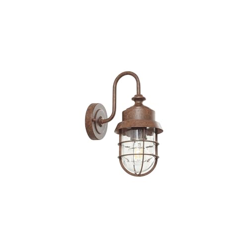 Lindby Wandleuchte außen (Laterne) Adalie (spritzwassergeschützt (Landhaus, Vintage Rustikal) in Braun aus Metall (1 flammig E27) - Außenwandleuchten Wandlampe Led Außenlampe Outdoor von Lindby