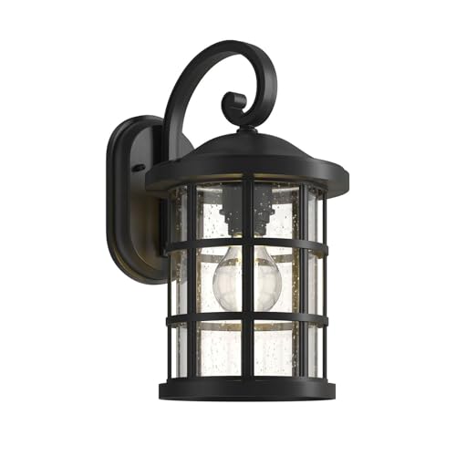 Lindby Wandleuchte außen (Laterne) 'Ankea' (Retro, Vintage, Antik) in Schwarz (1 flammig, E27) - Außenwandleuchten, Wandlampe, Led Außenlampe, Outdoor Wandlampe für Außenwand/Hauswand von Lindby