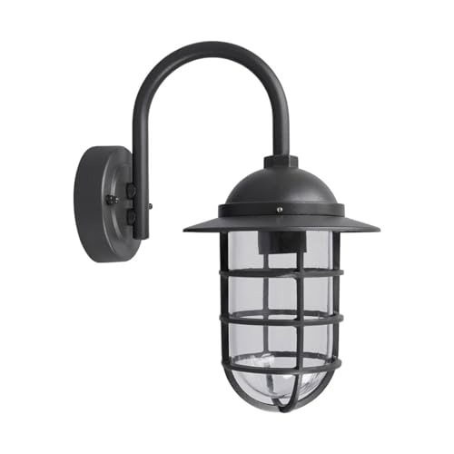 Lindby Wandleuchte außen 'Naila' (spritzwassergeschützt) (Retro, Vintage, Antik) in Alu aus Aluminium (1 flammig, E27) - Außenwandleuchten, Wandlampe, Led Außenlampe, Outdoor Wandlampe für von Lindby