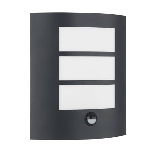 Lindby Wandleuchte außen Vimal mit Bewegungsmelder (spritzwassergeschützt (Modern) in Schwarz aus Aluminium (1 flammig, E27) - Wandlampe für Außenwand/Hauswand Haus Terrasse und Balkon von Lindby