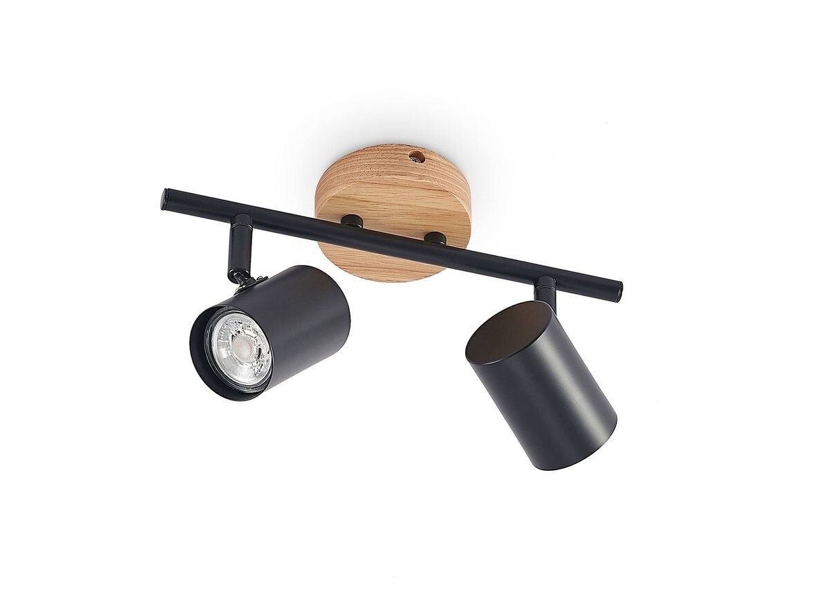 Lindby - Xiomara 2 Deckenleuchte Black/Light Wood Lindby von Lindby