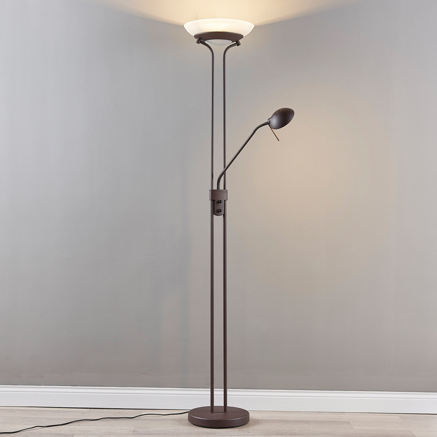 Lindby Yveta Led Deckenfluter Stehleuchte Standleuchte Stehlampe 2 Fl Rostfarben B-Ware von Lindby