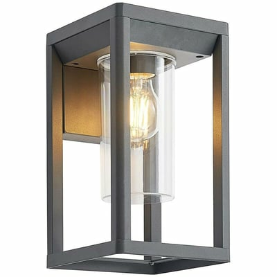 Wandleuchte Außenwandleuchte Gartenlampe Lampe Wandlampe Grau Lindby Estami von Lindby
