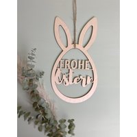 Holzschild "Frohe Ostern" I 29cm | Türschild Osterdeko Vintage Osteranhänger Trend Dekoration 2024 von Lindenblaettchen