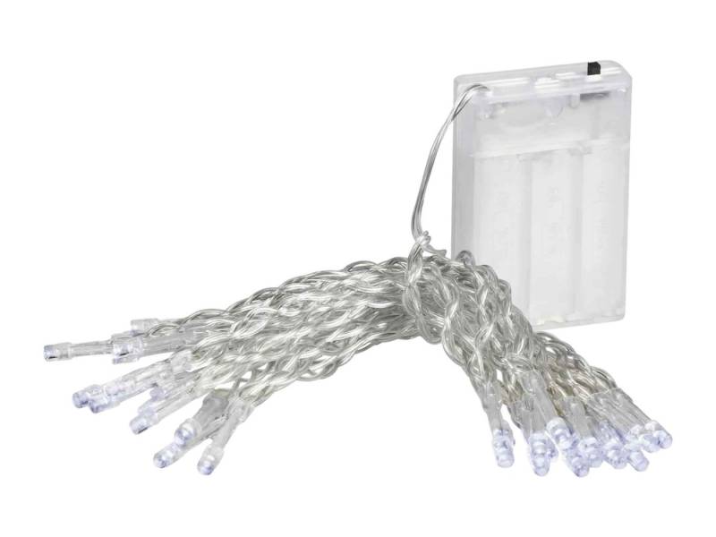 Linder Exclusiv GmbH LED-Lichterkette, Batterie 4,35m 30 LEDs kaltweiß Innen transparentes Kabel von Linder Exclusiv GmbH