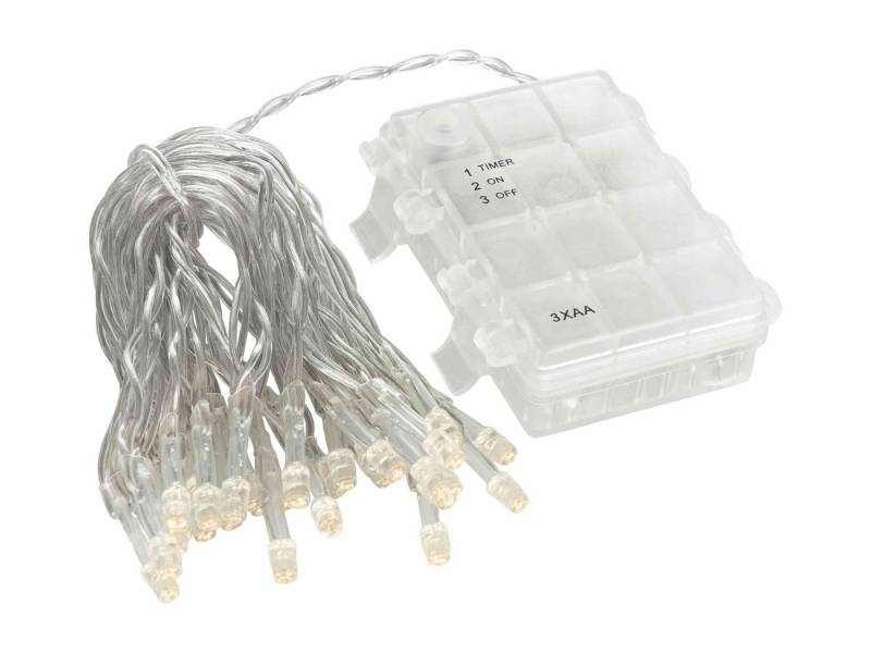 Linder Exclusiv GmbH LED-Lichterkette, Batterie 4,35m 30 LEDs warmweiß 6/18h Timer für außen von Linder Exclusiv GmbH