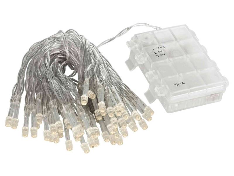 Linder Exclusiv GmbH LED-Lichterkette, Batterie 7,35m 50 LEDs warmweiß 6/18h Timer für außen von Linder Exclusiv GmbH