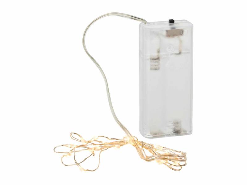 Linder Exclusiv GmbH LED-Lichterkette, Draht silber für Innen 0,95m 20 LEDs warmweiß 2mm von Linder Exclusiv GmbH