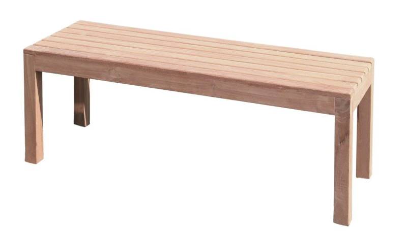 Gartenbank ohne Lehne 2-Sitzer 120 cm in Premium Teak von Linder Exclusiv