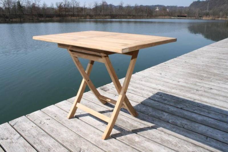 Gartentisch Klapptisch Paris in premium Teak 100 x 70 cm von Linder Exclusiv