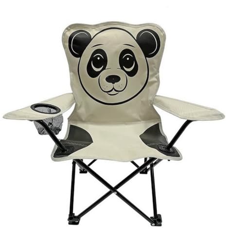 Linder Exclusiv LEX Kinder-Anglersessel Campingstuhl Campingsessel mit Getränkehalter (Panda (weiß/schwarz)) von Linder Exclusiv