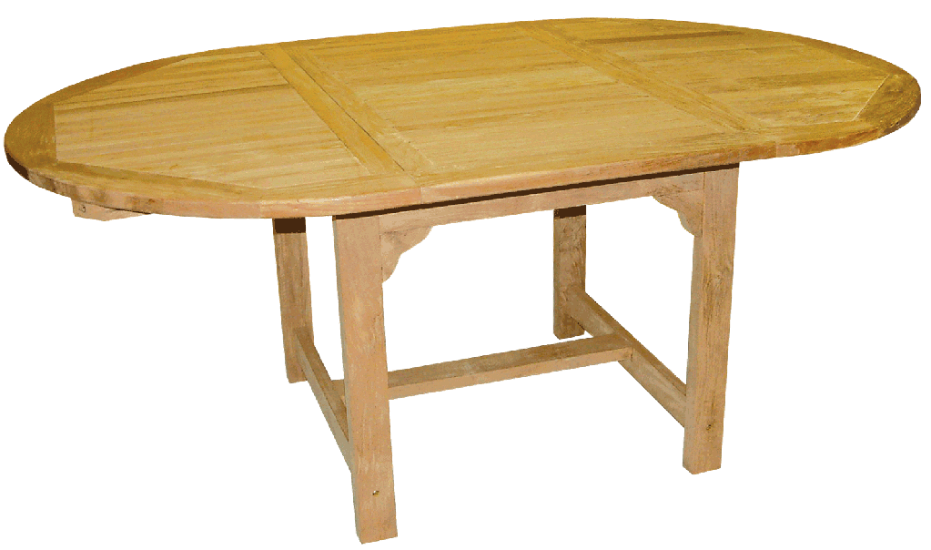 Premium Teak Gartentisch rund 120 x 120 auf 180 x 120 cm von Linder Exclusiv