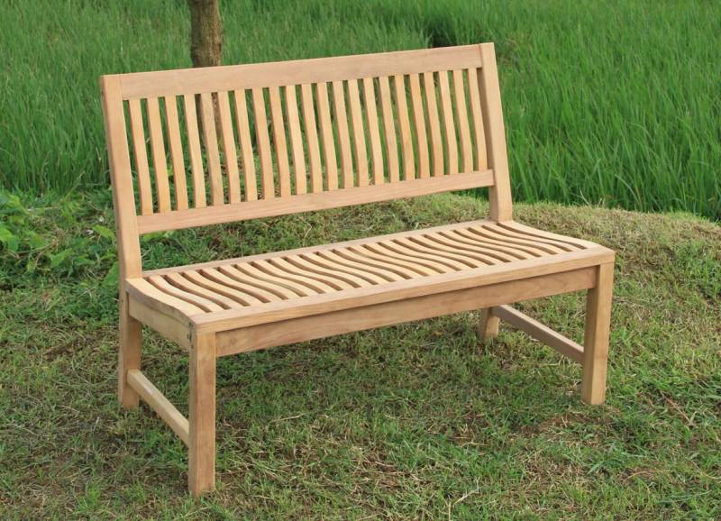 Stabile Gartenbank Kingsbury in Premium Teak ohne Armlehne 120 cm von Linder Exclusiv